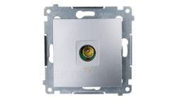 Simon 54 Gniazdo antenowe TV końcowe srebrny mat DAK1.01/43