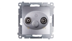 Simon 54 Gniazdo antenowe RD/TV końcowe separowane srebrny mat DAK.01/43