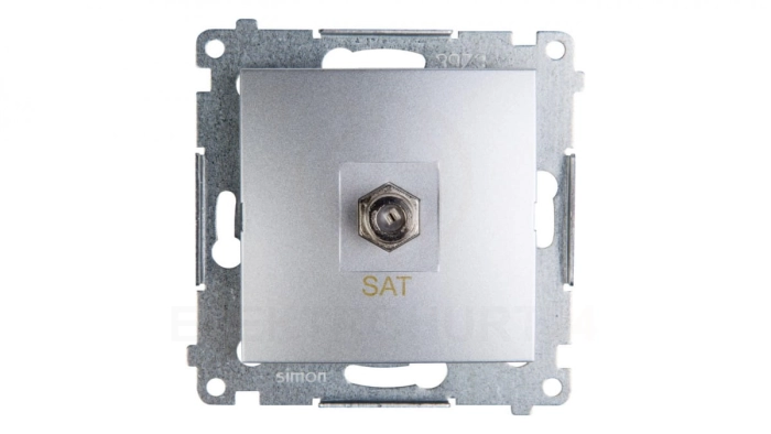 Simon 54 Gniazdo antenowe pojedyncze SAT srebrny mat DASF1.01/43