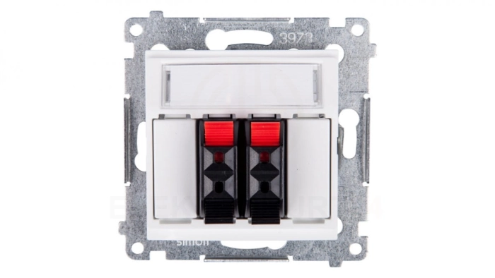 Simon 54 Gniazdo głośnikowe podwójne białe DGL32.01/11