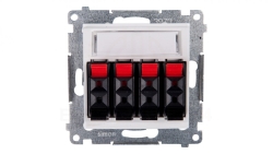 Simon 54 Gniazdo głośnikowe poczwórne białe DGL34.01/11