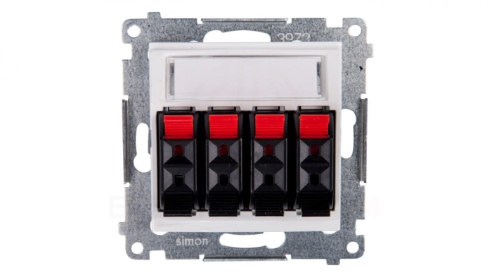 Simon 54 Gniazdo głośnikowe poczwórne białe DGL34.01/11