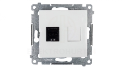 Simon 54 Gniazdo komputerowe pojedyncze RJ45 kat.6 z przesłoną białe D61.01/11