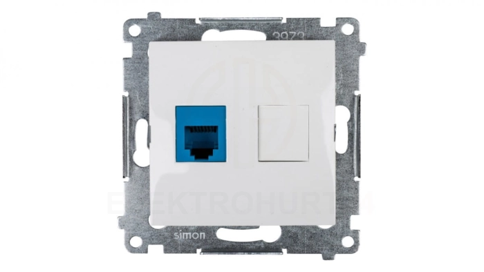 Simon 54 Gniazdo telefoniczne pojedyncze RJ12 białe DT1.01/11