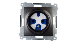 Simon 54 Gniazdo pojedyncze DATA z/u 16A IP20 z kluczem uprawniającym antracyt DGD1.01/48