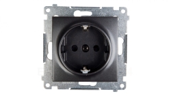 Simon 54 Gniazdo pojedyncze SCHUKO z/u 16A IP20 z przesłoną torów antracyt DGSz1Z.01/48