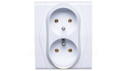 FESTA Gniazdo podwójne z/u 16A IP20 białe GPT-2x2P+Z 0872-00
