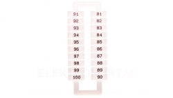 Oznacznik do złączek szynowych EURO 2,5-70mm2 /81-100/ biały 43192 (nadruk 81-100)/1 blister=20 szt/