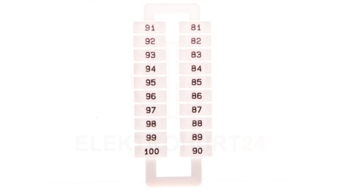Oznacznik do złączek szynowych EURO 2,5-70mm2 /81-100/ biały 43192 (nadruk 81-100)