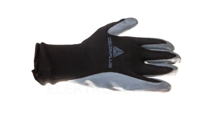 Rękawice dziane z poliestru powlekane nitrylem szaro-czarne rozmiar 9 VE712GR VE712GR09