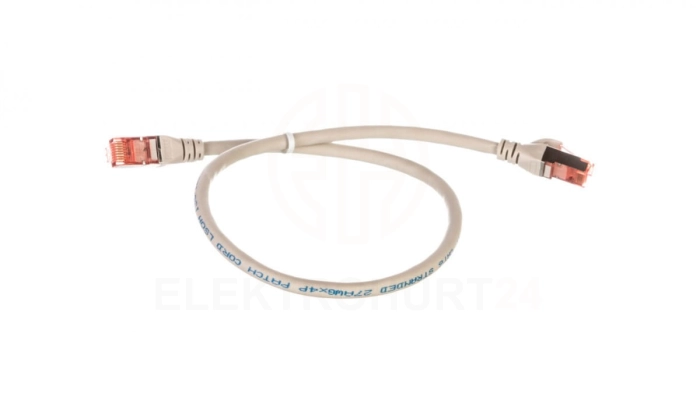 Kabel krosowy (Patch Cord) S/FTP kat.6 szary 0,5m DK-1644-005