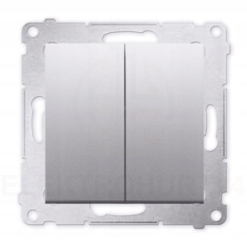 Simon 54 przycisk podwójny zwierny srebrny