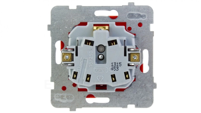 AS Gniazdo pojedyncze z/u DATA czerwone GP-1GZD/m/00