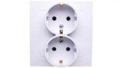 AS Gniazdo podwójne z/u Schuko białe GP-2GS/00