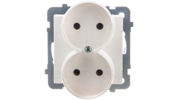 SONATA Gniazdo podwójne b/u ecru GP-2RR/m/27