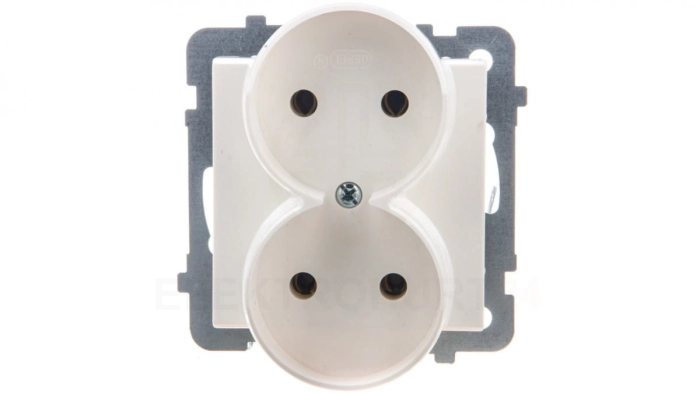 SONATA Gniazdo podwójne b/u ecru GP-2RR/m/27