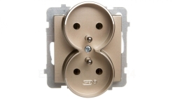 SONATA Gniazdo podwójne z/u szampański złoty GP-2RRZ/m/39