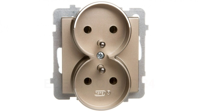 SONATA Gniazdo podwójne z/u szampański złoty GP-2RRZ/m/39