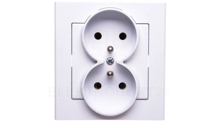 SONATA Gniazdo podwójne z/u białe GP-2RZ/00
