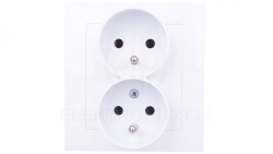 SONATA Gniazdo podwójne z/u czekoladowy metalik GP-2RZ/40