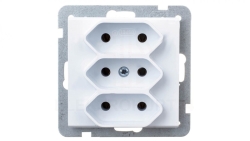 SONATA Gniazdo potrójne b/u 2,5A EURO białe GP-3R/m/00