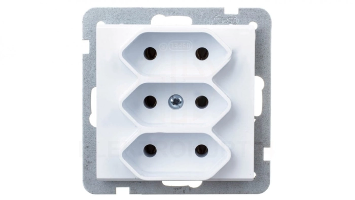 SONATA Gniazdo potrójne b/u 2,5A EURO białe GP-3R/m/00