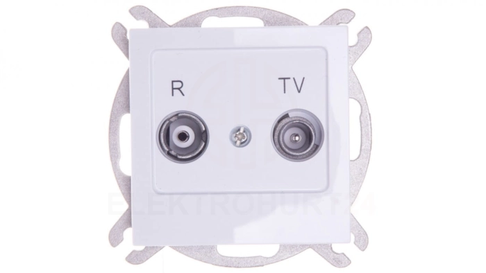 AS Gniazdo antenowe RTV przelotowe 10dB białe GPA-10GP/m/00