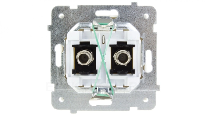 AS Gniazdo antenowe podwójne typu F ecru GPA-2GF/m/27