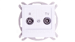 AS Gniazdo antenowe RTV końcowe 2,5-3dB białe GPA-GK/m/00