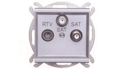 SONATA Gniazdo antenowe RTV-SAT-SAT srebro mat GPA-R2S/m/38