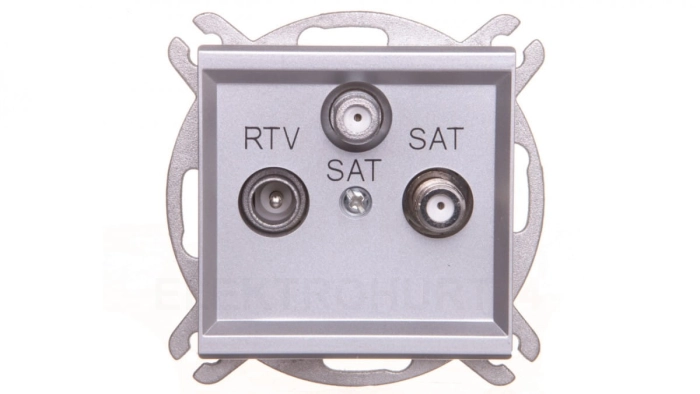 SONATA Gniazdo antenowe RTV-SAT-SAT srebro mat GPA-R2S/m/38