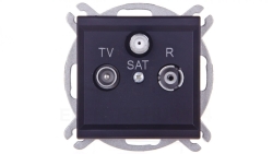 SONATA Gniazdo antenowe RTV-SAT końcowe czarny metalik GPA-RS/m/33