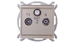 SONATA Gniazdo antenowe RTV-SAT końcowe szampański złoty GPA-RS/m/39