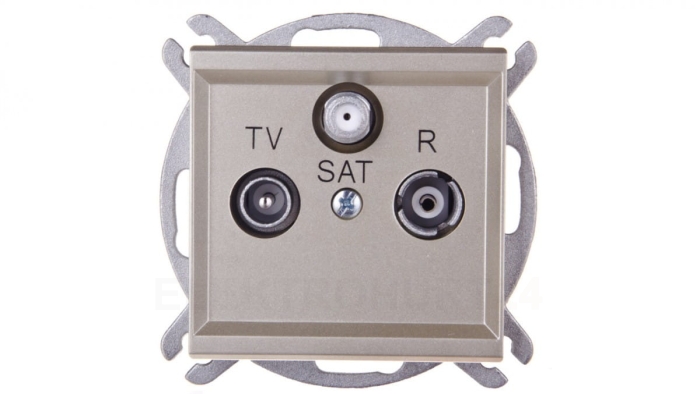 SONATA Gniazdo antenowe RTV-SAT końcowe szampański złoty GPA-RS/m/39