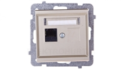 SONATA Gniazdo komputerowe pojedyncze RJ45 kat.5e szampański złoty KRONE GPK-1R/K/m/39