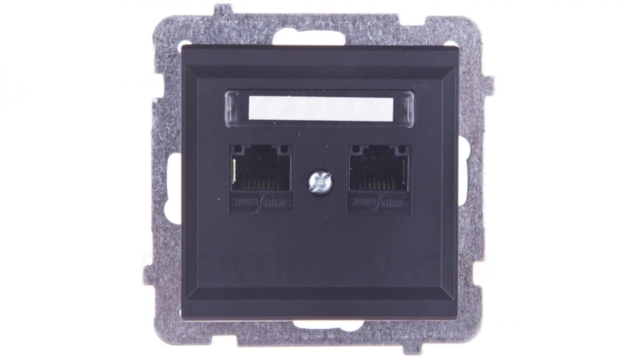 SONATA Gniazdo komputerowe podwójne 2xRJ45 kat.5e czarny metalik KRONE GPK-2R/K/m/33