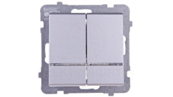 SONATA Łącznik świecznikowy z podświetleniem srebro mat ŁP-2RS/m/38