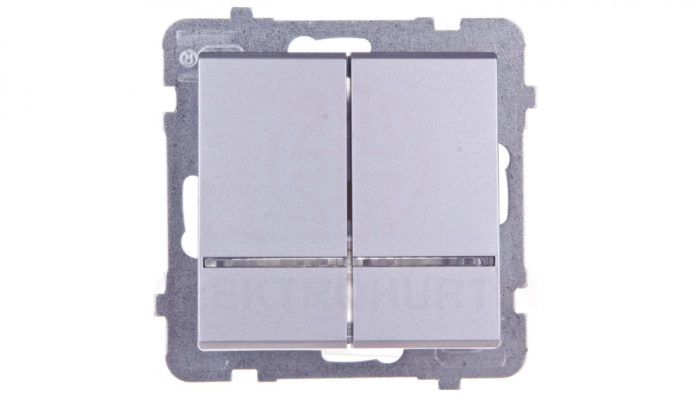 SONATA Łącznik świecznikowy z podświetleniem srebro mat ŁP-2RS/m/38