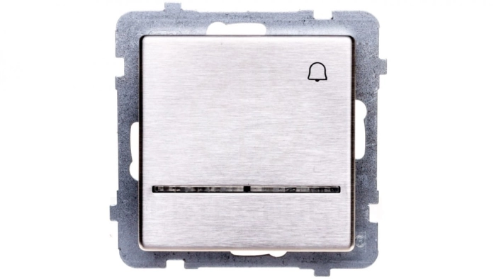 SONATA Przycisk /dzwonek/ z podświetleniem stal inox ŁP-6RMS/m/37