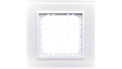 SONATA Ramka pojedyncza białe szkło / biała R-1RGC/31/00