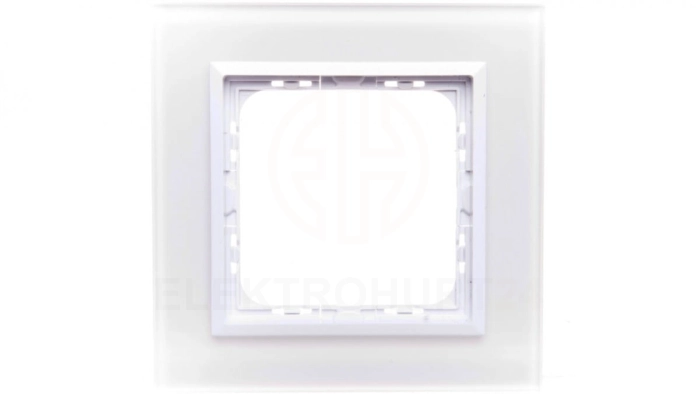 SONATA Ramka pojedyncza białe szkło / biała R-1RGC/31/00