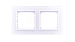SONATA Ramka podwójna białe szkło / biała R-2RGC/31/00