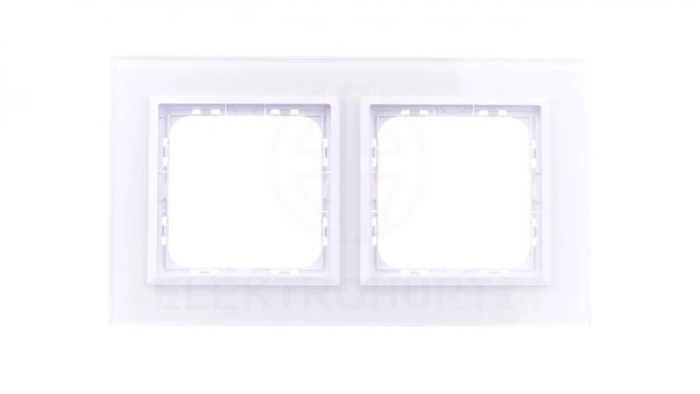 SONATA Ramka podwójna białe szkło / biała R-2RGC/31/00