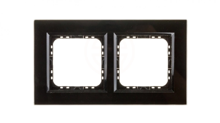 SONATA Ramka podwójna czarne szkło / czarna R-2RGC/32/25