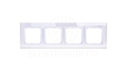 SONATA Ramka poczwórna białe szkło / biały R-4RGC/31/00