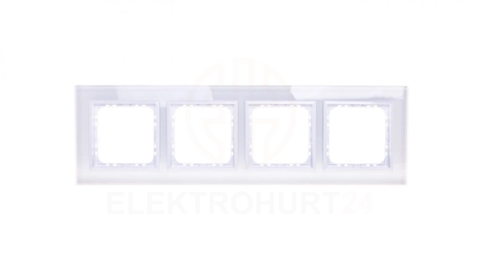 SONATA Ramka poczwórna białe szkło / biały R-4RGC/31/00