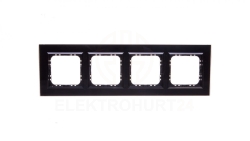 SONATA Ramka poczwórna czarne szkło / czarny R-4RGC/32/25