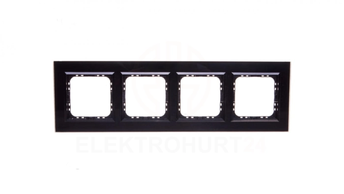 SONATA Ramka poczwórna czarne szkło / czarny R-4RGC/32/25