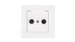 Gniazdo antenowe Asfora RTV końcowe 1dB białe z ramką EPH3300121