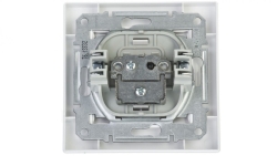 Gniazdo antenowe Asfora SAT końcowe 1dB białe z ramką EPH3700121